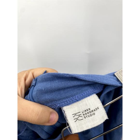 Linen Handmade Studio Cornflower Blue Shay Maxi Skirt - Picture 4 of 6